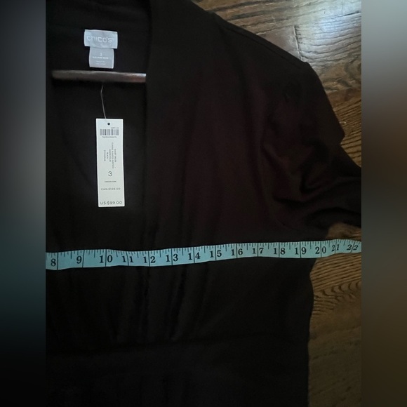 CHICO'S Soft Stretch Solid Black Pleated Dress Size 3 US 16 / 18 / XL NWT - Picture 9 of 9